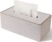 Tissue Box Cover, PU Leather Tissue Box Holder, Rectangular Tissue Box Covers, Rectangle Tissue Holder-Beige