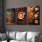 3pcs Coffee Beans & Cup of Coffee Decoration Wall Art Canvas Framed 50x70cm