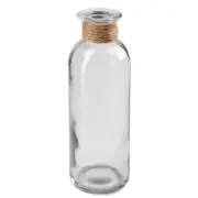 Factory Direct Craft Clear Glass Apothecary Mini Bottles with Jute Wrapped