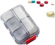 Pack of 1 Box, 7 Days 10 Compartments, with Labels and Portable Medicine Cutter, Travel Pill Box, Pill Box