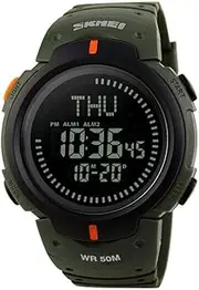 [SKMEI] Men's Military Sports Digital Watch Survival Compass LED Screen 50M Waterproof Stopwatch Alarm Wristwatch