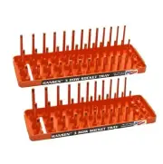 Hansen 1/4" Socket Organizer Tray Holder Set 3 Row Metric SAE Shallow Deep OR