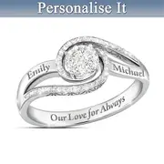 Our Love For Always Personalised Engraved Diamond Ring