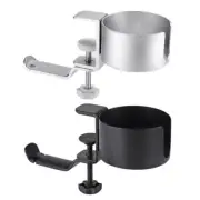 2 In Universal Game Headphone Holder Headset Hook Hanger Under Desk Cup Holder