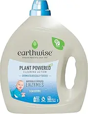 Earthwise Sensitive Laundry Washing Detergent Liquid 4L, 80 Washloads, Suitable for Front & Top Loader, Tough on Stains, Plant Powered Cleaning Action with Naturally Derived Enzymes