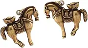 [CIMAXIC] 2pcs Brass Horse Desktop Ornaments Horse Plush Horse Stuff Cow Keychain Tin Sign Tabletop Horse Adornment Horse Vintage Decor Horse Keychain Neon Signs for Wall Decor Horses