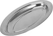 Cabilock Oval Serving Platter Silver Round Tray Steak Service Plate Dumpling Plate Pastry Dessert Tray Easy to Clean