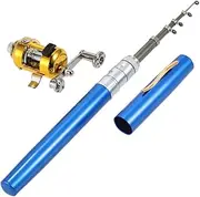 Labymos Fishing Rod Reel Combo Kit Set Mini Portable Pocket Pen Fishing Rod Pole + Reel Aluminum Alloy Fishing Aessories