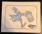 2024 RunDisney Disneyland Halloween Weekend Hat Box Ghost Non-Framed Art Sketch