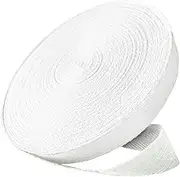 Abbaoww 50 Yard 1/2 Inch Cotton Twill Tape Ribbon, Soft Natural Webbing Tape Herringbone Bias Tape for Sewing DIY Craft, White