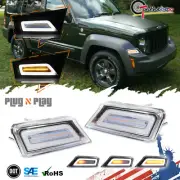 Clear Switchback LED Dynamic Signal Blinker Corner Lights For 08-12 Jeep Liberty (for: Jeep)