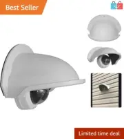 Durable White Outdoor Camera Shield for Sun & Rain - Nest/Ring/Arlo Compatible