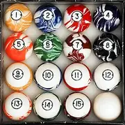 Iszy Billiards Pool Table Billiard Ball Set Marble - Swirl Style Several Styles to Choose from