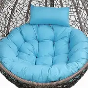 Egg Chair Cushion Replacement, Thicken Hanging Hammock Chair Cushion with Washable Cover, Outdoor Hanging Swing Chair Cushions only, Papasan Chair Mat Pads Blue