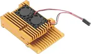 4B Cooling Fan Metal Aluminum Alloy with Heatsink Cooling Fan for Pi4 Motherboard (Gold)