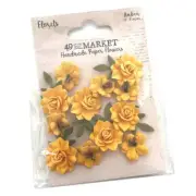 49 And Market Florets Paper Flowers-Amber - 3 Pack