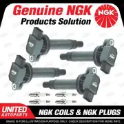 NGK 4 Spark Plugs + 4 Igniton Coils for Toyota Prius NHW11R NHW20R 1.5L 4Cyl (for: Toyota)