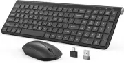 Upgraded Wireless Keyboard Mouse Combo, Ergonomic Wireless Keyboard with Adju...