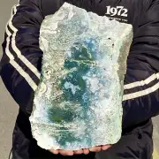 4.1LB Natural agate water grass quartz Slice polishing healing meditation