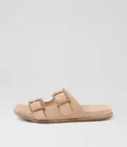 New Django & Juliette Yeanie Latte Suede Jewels Slides Womens Shoes Dress