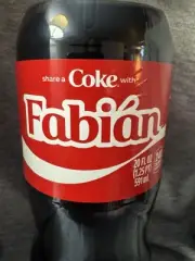 Share a Coke with Fabian 2025 Personalized Gift Coca~Cola Bottle 20oz Fabián