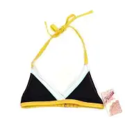 Hobie Girls’ Triangle Halter Bikini Top Black/Yellow Size 8