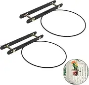 Vercome Hanging Flower Pots Holder Deck Railing Plant Container Holder for Round Pot Planters (8") Hanging Bucket Flower Pot Holder for Patio Balcony Outdoor Plants 2 Pack
