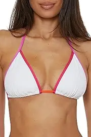 [Trina Turk] Women's Maori Triangle Bikini Top, Adjustable, Tie Back, Swimwear Separates