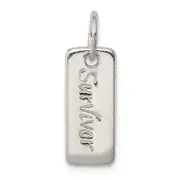 Sterling Silver Polished Courage/Survivor Reversible Charm