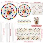 106Pcs Party Supplies Tableware Set Colorful Birthday Dinnerware Set with jeeEZ
