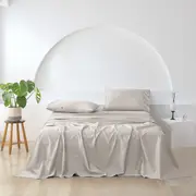 Essn 500TC Cotton Sateen Sheet Set Stone King Bed