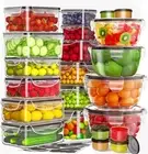 44 Pack Glass Food Storage Containers with Lids, Airtight Leak Glass Meal Prep G