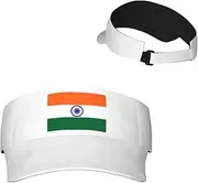 [Generic] National Emblem of India Sun Visor Hats Indian Sunscreen Visor Cap for Sport Beach Tennis Golf Running Hiking White