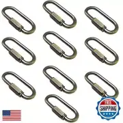 ECUDIS 10 Pack D Shape Chain Locking 4MM Chain Quick Link Connector (Antique