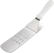 14.5 Inch White Stainless Steel Food Spatula Turner with Plastic Handle