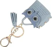 [OATIPHO] Cartoon Owl Car Keychain Owl Coin Purse Mini Purse Keychain with Fake Leather for Practical Use