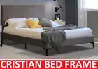 PREMIUM CRISTIAN KING SINGLE DOUBLE QUEEN KING SIZE GREY VELVET BED FRAME