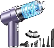 KMM Handheld Car Vacuum Cleaner, 11000PA Vacuum Cleaner & Air Duster, 120W High Power Vacuum Portable Cordless, Hand Held Vacuum Rechargeable with Multi-Nozzles & LED Light for Home, Car, Office
