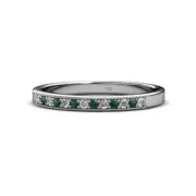 Natural Diamond & Lab Created Alexandrite Wedding Band 14K Gold JP : 151644