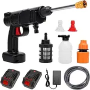 Cordless High Pressure Washer Water Spray Gun Car Cleaner with 2 Batteries