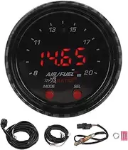 Wideband O2 Sensor, 52mm AFR Controller Gauge, Digital Fuel Ratio Gauge, Black Bezel, 30‑0300, Engine Performance Monitoring