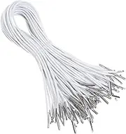 IWOWHERO 150pcs Barbed Elastic Barbed Cord Craft Elastic Party Hats Elastics Cord with Metal Ends for Elastic Mask Strings Menu Stretch Loop Band Fastener