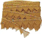 GARIOUANS Sequin Braid Trim Gold Ribbon Decorative Sewing Trim for DIY Crafts Clothing Curtains and Home Decor