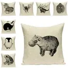 Black and white Animals Sofa Cushions Art Pillowcases Cute Chair Bed Cushion Sea