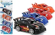 [FLYPOP'S] 4 Freewheel Cars - 028894LIN - Black, Blue, red, Orange - Plastic - from 3 Years - 10 cm