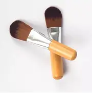5PCS Synthetic Soft Vegan Wooden Handle Mini Clay Face Mud Mask Brush Foundation Applicator