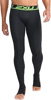 [2XU] Men's Elite Power Recovery Compression Tights - Enhance Performance & Recovery - Black/Nero