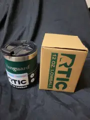 Rtic Cooler 12 Oz. Lowball Insulated Drink Cooler Charcoal 18/8 Stainless Steel