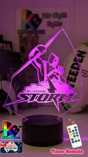 MELBOURNE STORM RUGBY LEAGUE Personalised 3D LED Night Light Colour Change Lamp