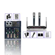 4-Channel Audio Mixer Effects Processor Recording Mixing,Handheld UHF Microphone
